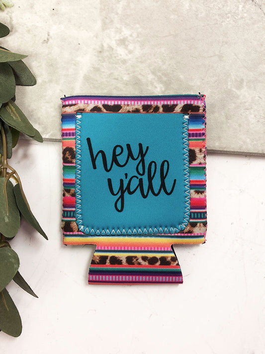 Hey Y'all Serape Can Cooler