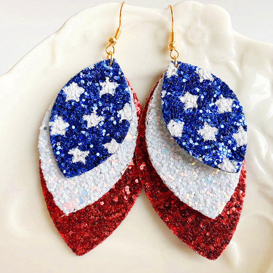 American Woman 3 layer earrings