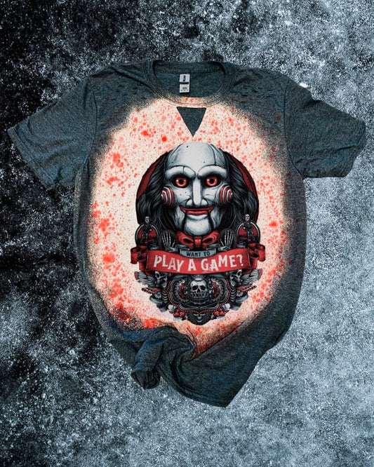 Keyhole Jigsaw Horror Character Distressed Tee