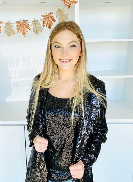 Black Sequin Blazer