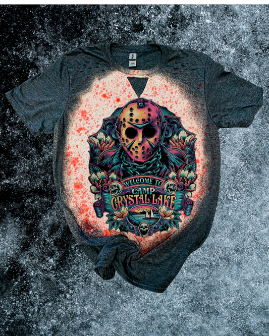 Keyhole Jason Horror Character Distressed Tee
