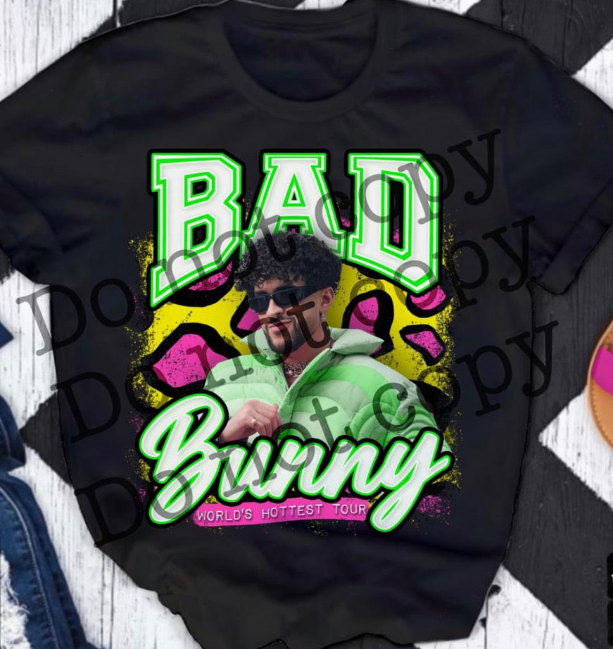 This Bad Bunny Black Graphic Tee features an eye-catching black color. Its classic design provides a timeless look suitable for a variety of occasions, while the attention to detail ensures durability and quality. Get your favorite T-shirt today and enjoy the timeless style of the Bad Bunny Tee.Allow 2-3 business days. Sizes Available in Small-3XL 