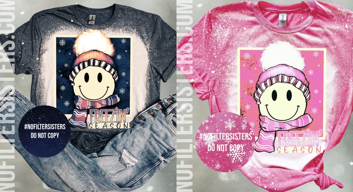 Stay cheerful in the cold with our 'Freezin Season Smiley Tee.' This unisex fit tee offers comfort and style