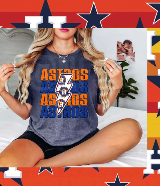 Houston astros t shirt - White Bolt
