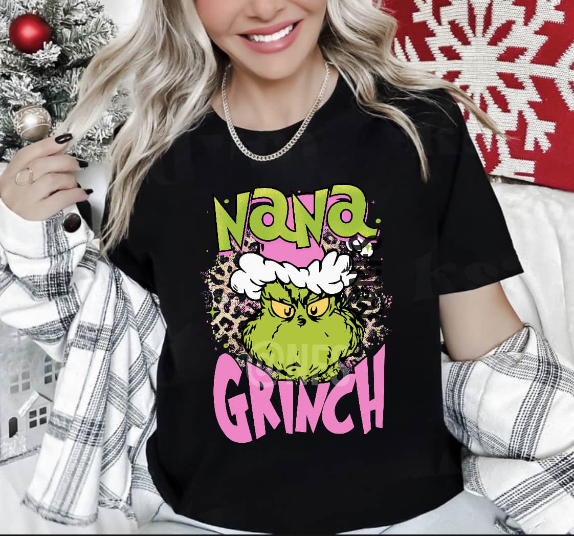 Nana Grinch Tee - christmas tshirt 