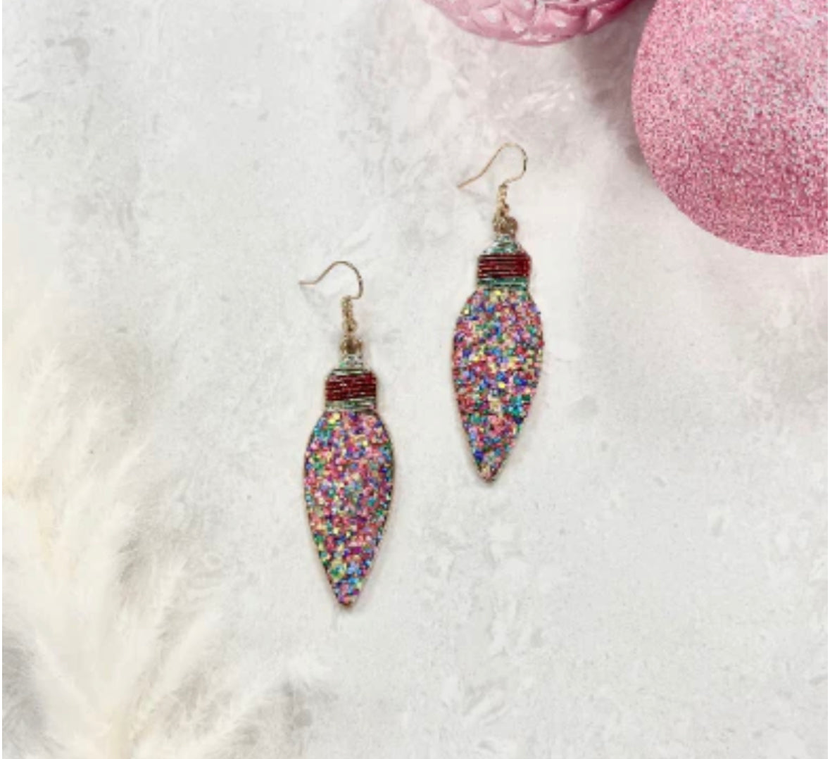 ShineBright Glitter Bulb Earrings_ light bulb earrings