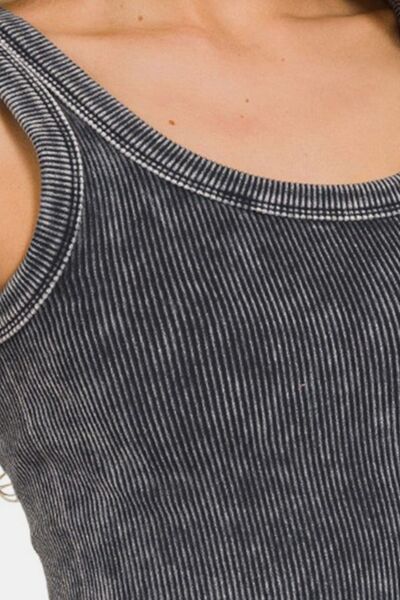 Introducing our Washed Scoop Neck Wide Strap Tank Top – a trendy yet relaxed piece that perfectly balances style and comfort. With its flattering scoop neckline and wide straps, it offers great support and a flattering fit