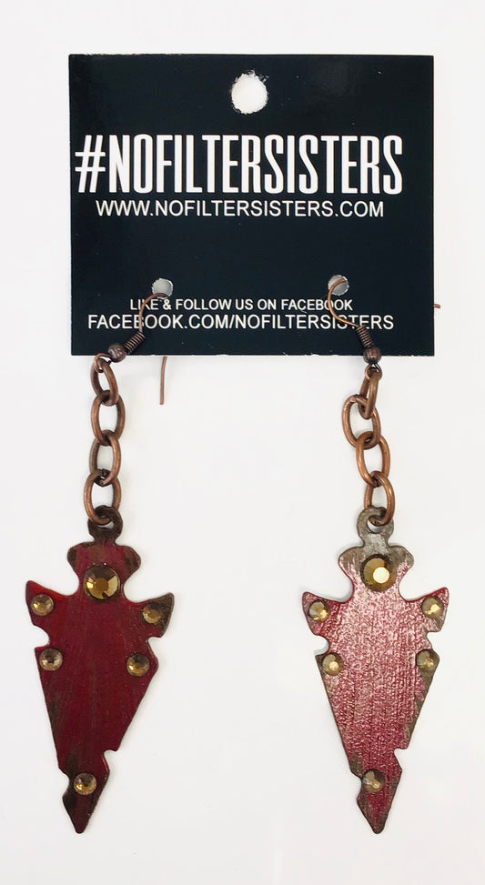 Metal Arrow Bling Earrings