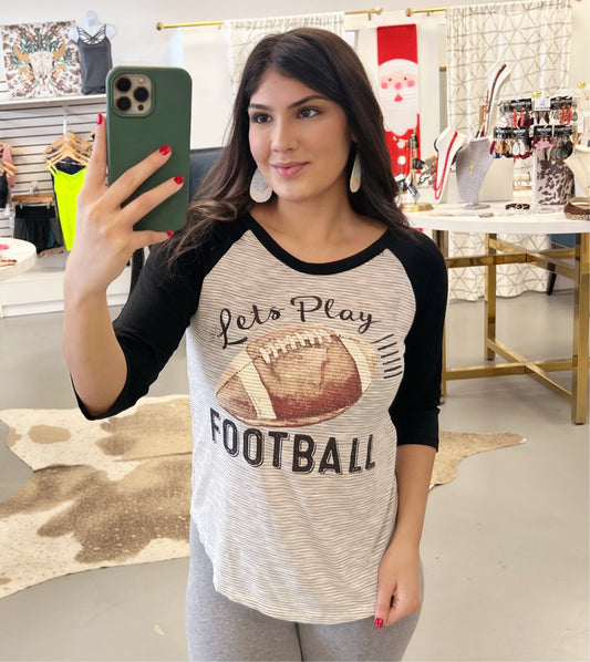 Lets Play Football Raglan Tee-Small