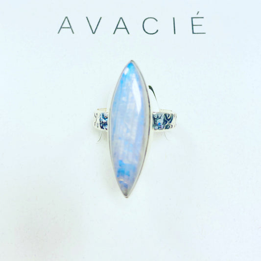 Marquis Moonstone Sterling Ring-Size 8